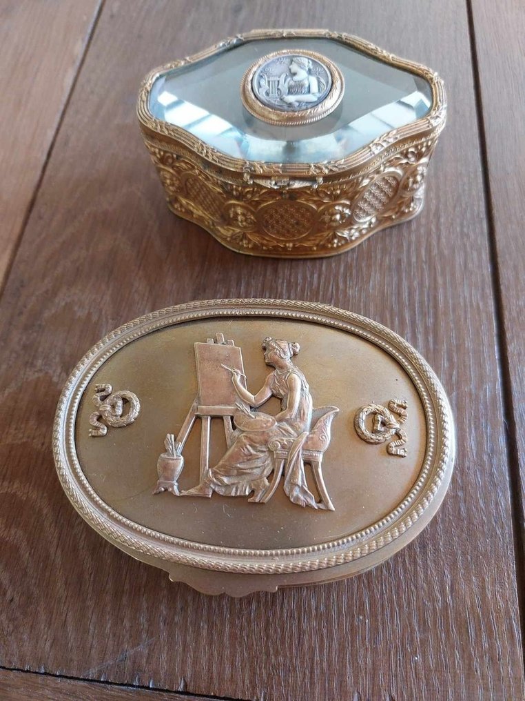 Armand Bargas - 珠寶箱 (2) - 水晶, 青銅色, 骨, 黃銅 #1.2