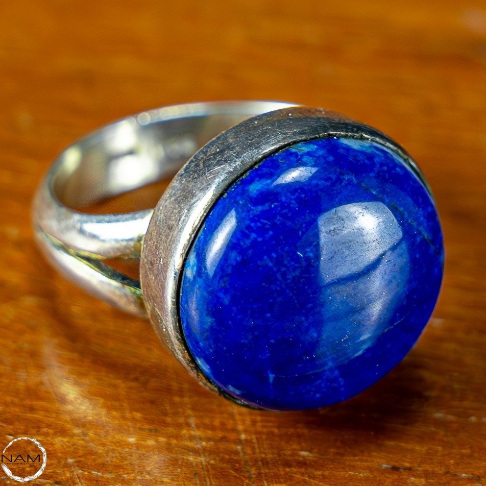 Vakker blå Lapis Lazuli Ring, 925 sølv - 31,05 ct- 6.21 g #1.1