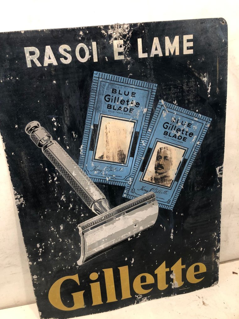 Rasoi e Lame - Gillette - Letrero publicitario - Metal #2.1