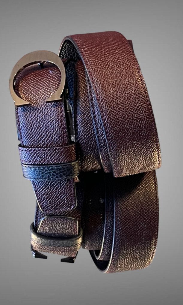 Canali - Canali exclusive branded rounded buckle  reversible belt new collection 2024 - Gürtel #2.2