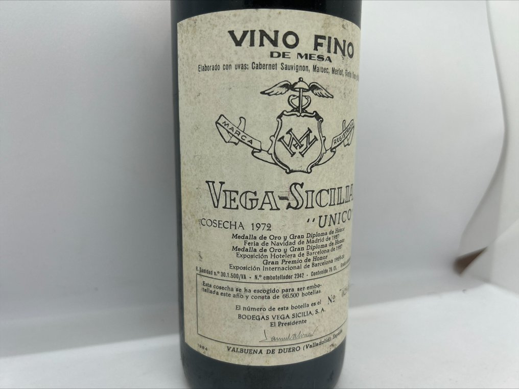1972 Vega Sicilia, Único - 里貝拉格蘭德爾杜羅 Gran Reserva - 1 Bottle (0.75L) #1.2