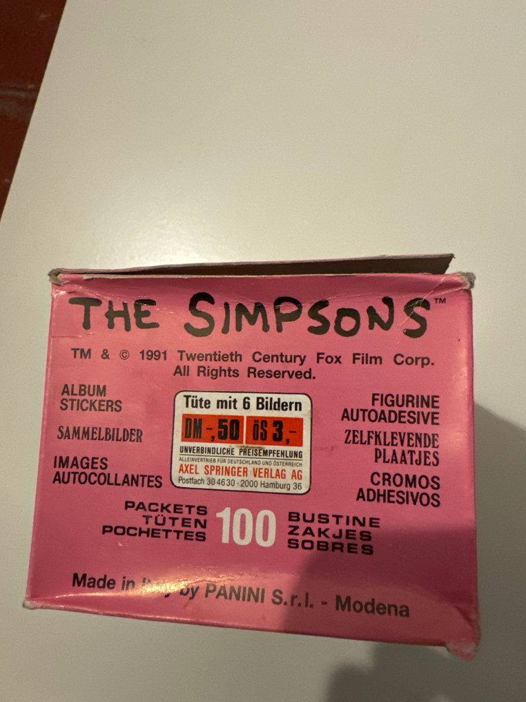 Panini - The Simpsons 1991 - 100 packs edition Sealed box #1.2