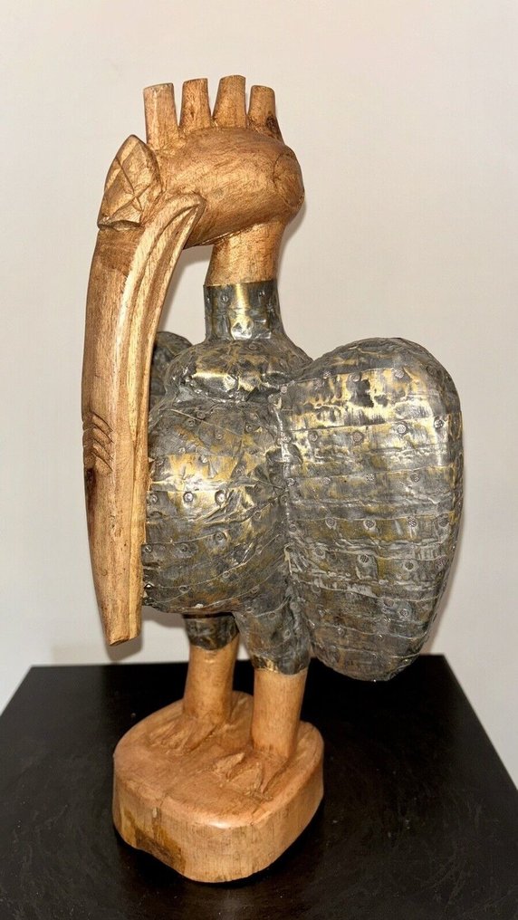 Sculptură, Calao - 35 cm - Lemn, Metal #2.1
