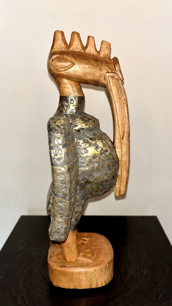 Sculptură, Calao - 35 cm - Lemn, Metal #1.1