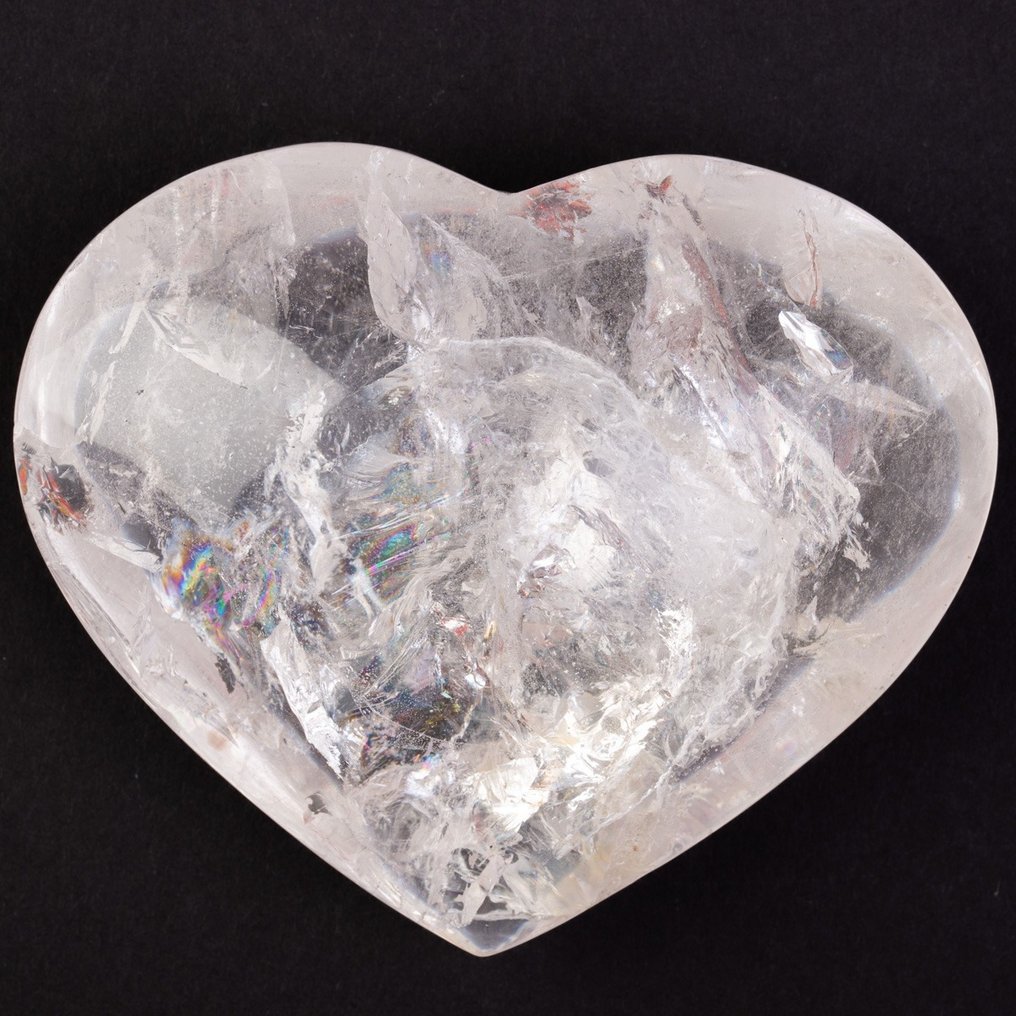 Extra Clear Quartz - Inspirerande hjärta - Höjd: 118 mm - Bredd: 99 mm- 600 g - (1) #2.1