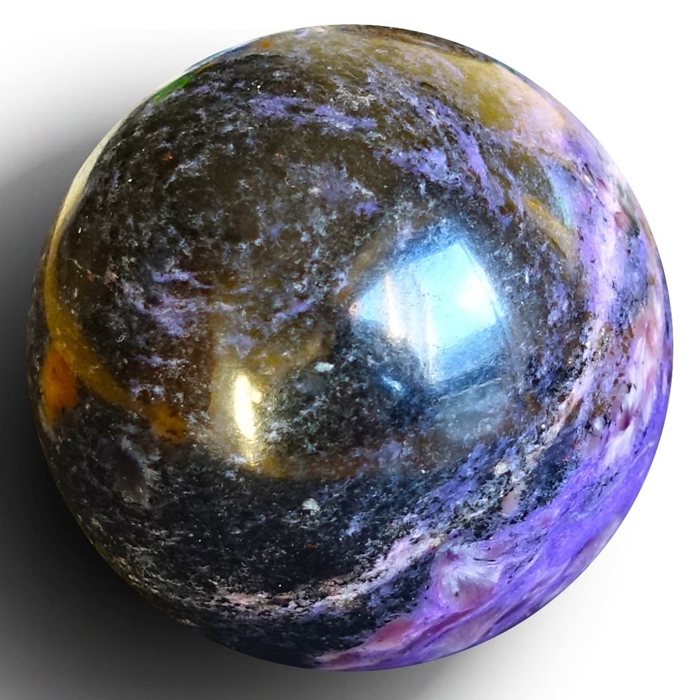紫铜榴石球体， （贝加尔湖）- 208 g - (2) #2.1