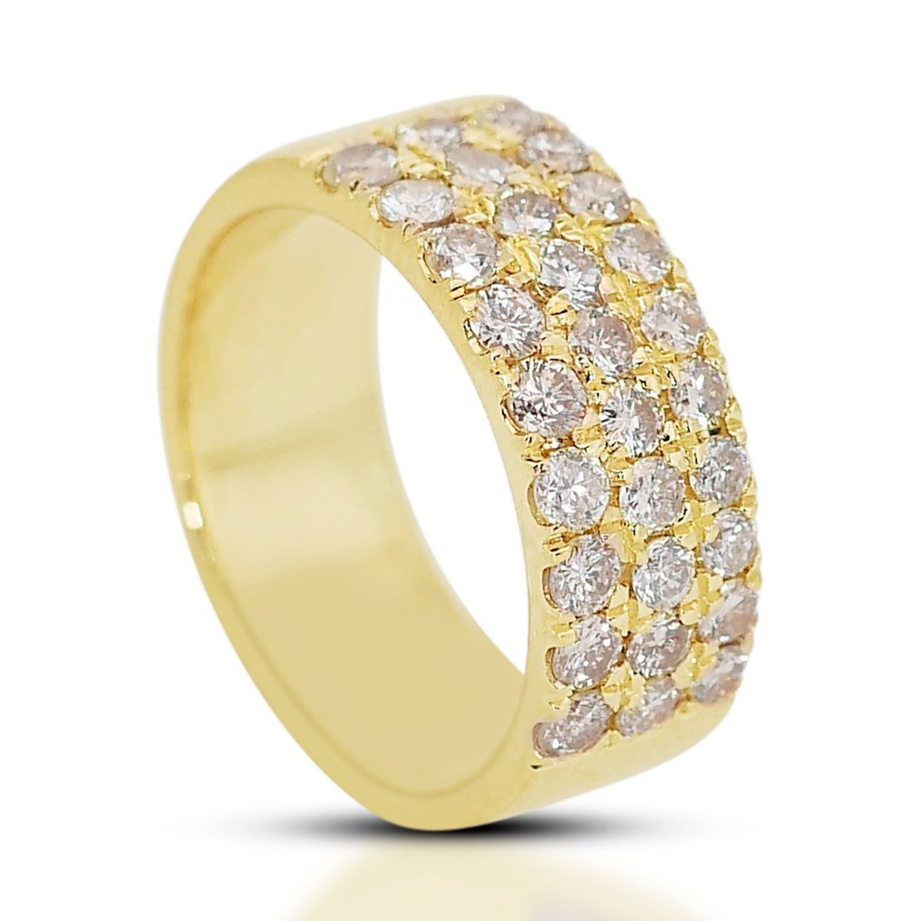 Ring - 18 karat Gull -  1.70 tw. Diamant  (Naturlig)  #1.2