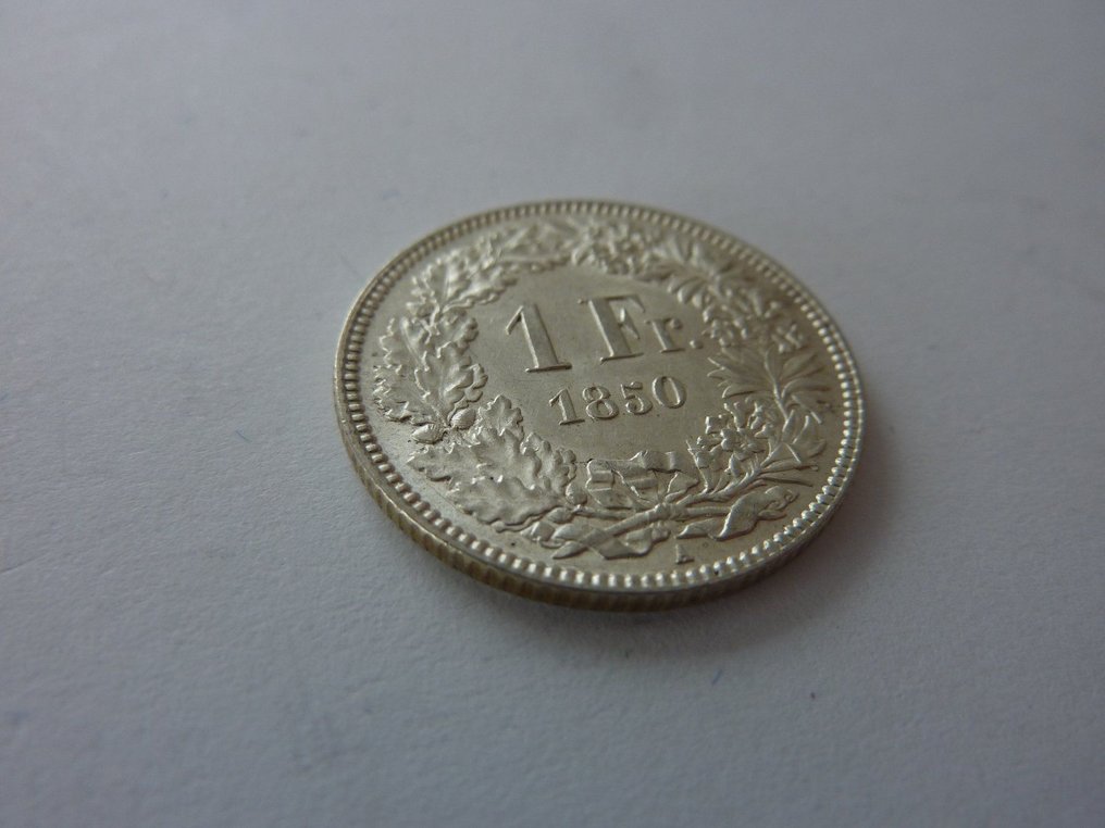 Suiza. 1 Franken 1850-A. Condition #2.2