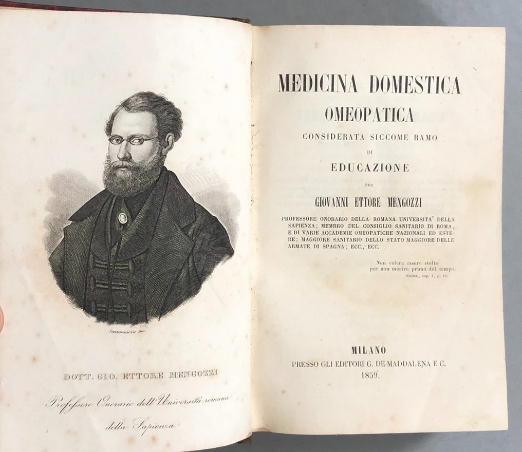 Giovanni Etttore Engozzi - Medicina domestica omeopatica considerata siccome ramo di educazione - 1859 #1.1