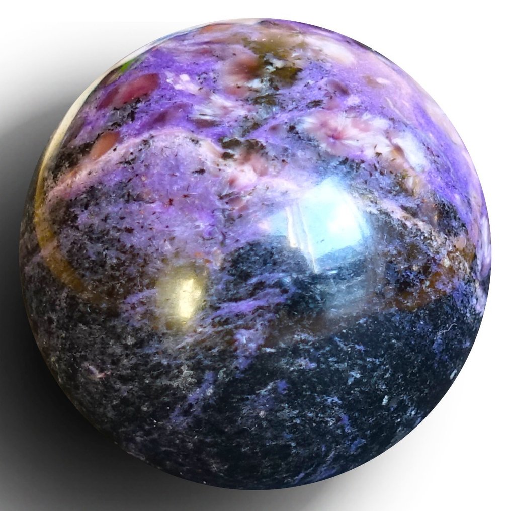 紫铜榴石球体， （贝加尔湖）- 208 g - (2) #2.2