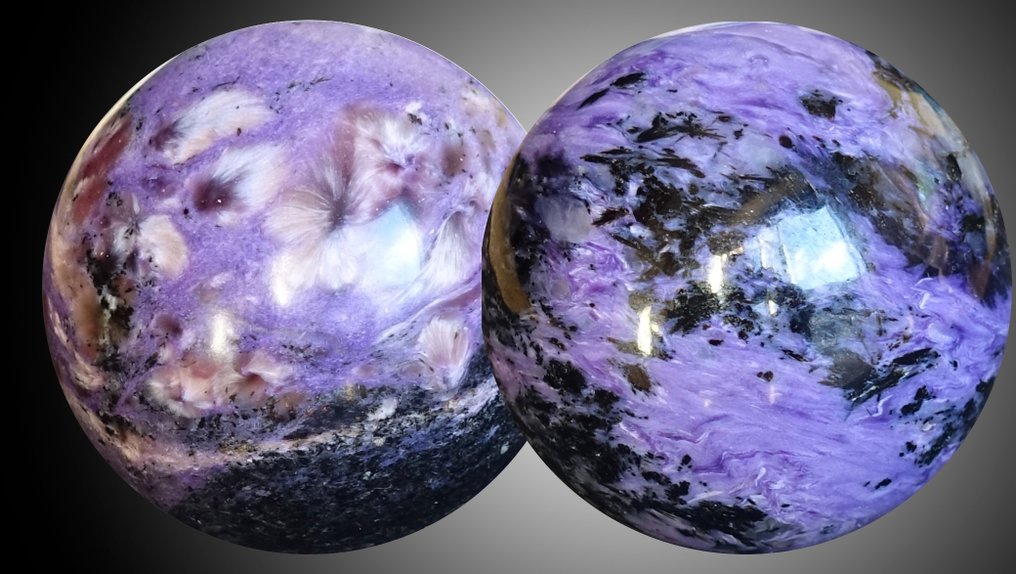 紫铜榴石球体， （贝加尔湖）- 208 g - (2) #1.1