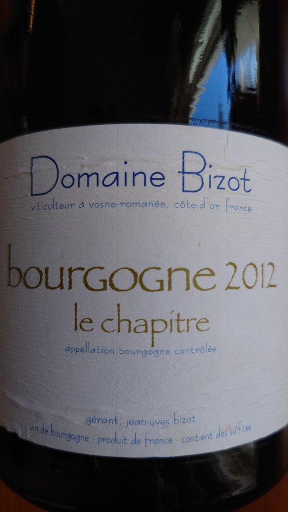 2012 Domaine Jean Yves Bizot Le Chapitre Rouge - Burgundia - 1 Butelka (0,75 l) #1.2
