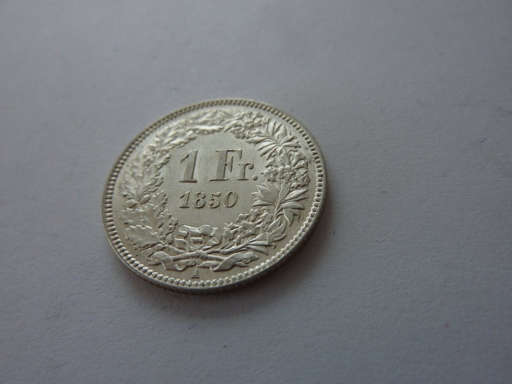 瑞士. 1 Franken 1850-A. Condition #2.1