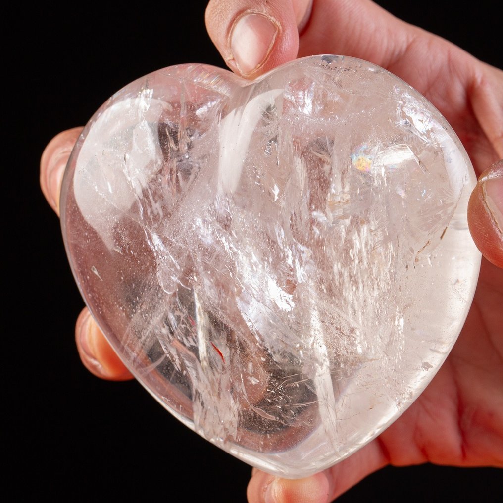 Extra Clear Natural Quartz - Inspirerande hjärta - Höjd: 95 mm - Bredd: 85 mm- 431 g - (1) #2.1