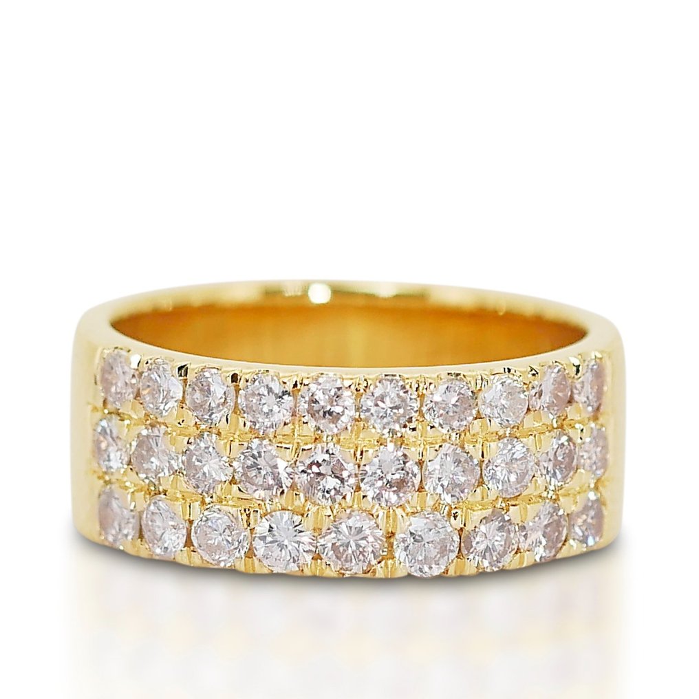 戒指 - 18K包金 黄金 -  1.70 tw. 钻石  (天然)  #1.1