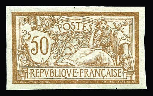 France 1900 - Merson, 50c. gray-brown, not serrated - Yvert 120a #1.1