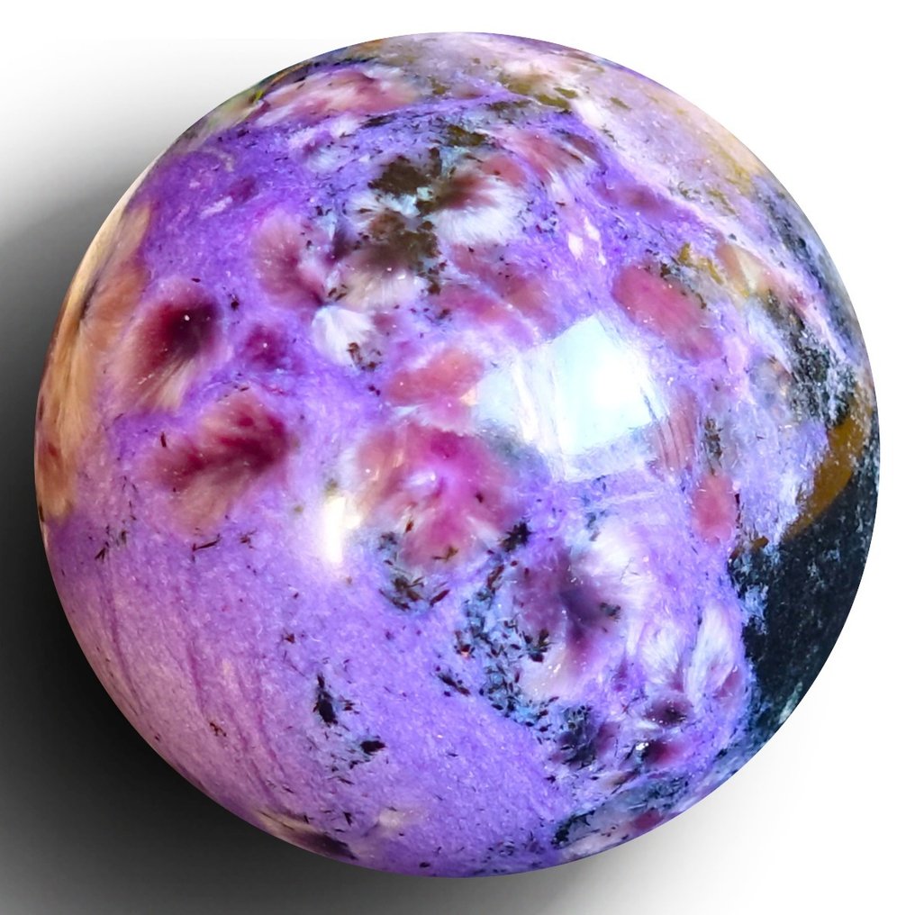 紫铜榴石球体， （贝加尔湖）- 208 g - (2) #3.1
