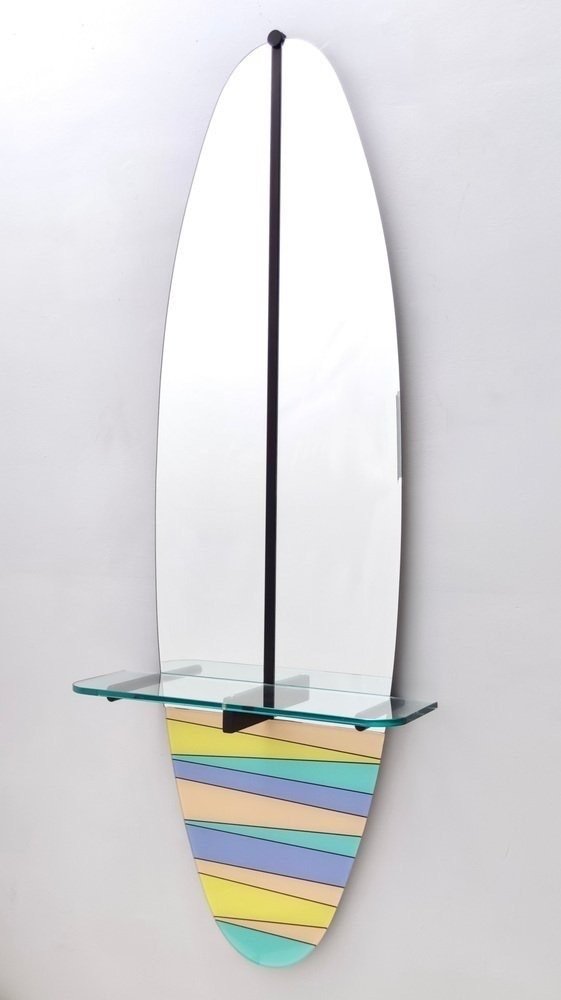 Spegel- Surfbräda 170 cm  - Kristall, Trä, Murano glas #1.1