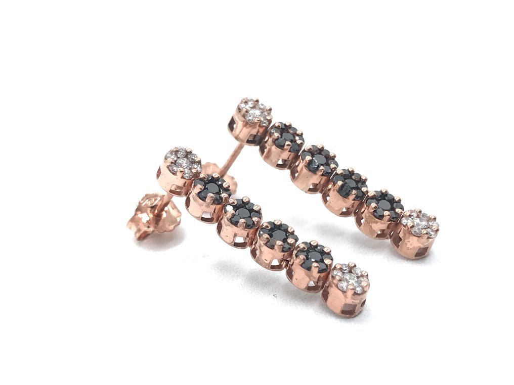 Σκουλαρίκια - 18 καράτια Ροζ χρυσό -  0.42ct. tw. Διαμάντι #1.2