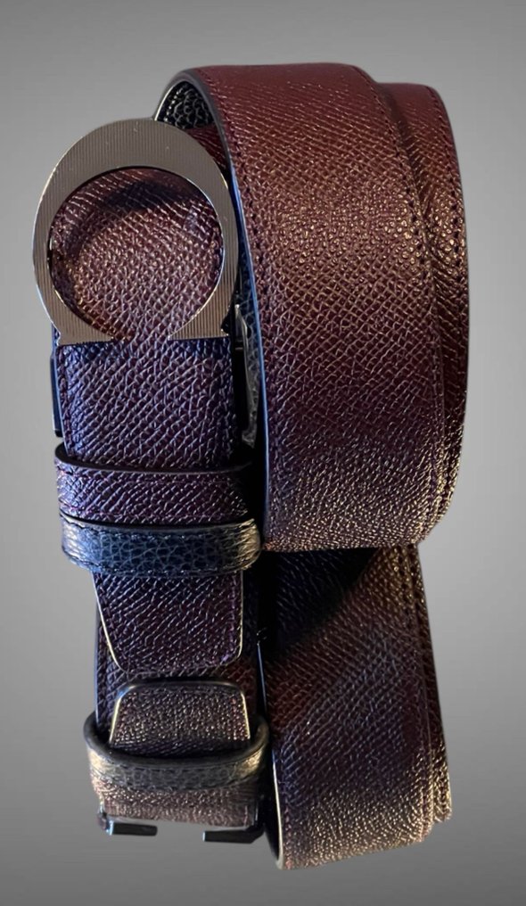 Canali - Canali exclusive branded rounded buckle  reversible belt new collection 2024 - Gürtel #2.1