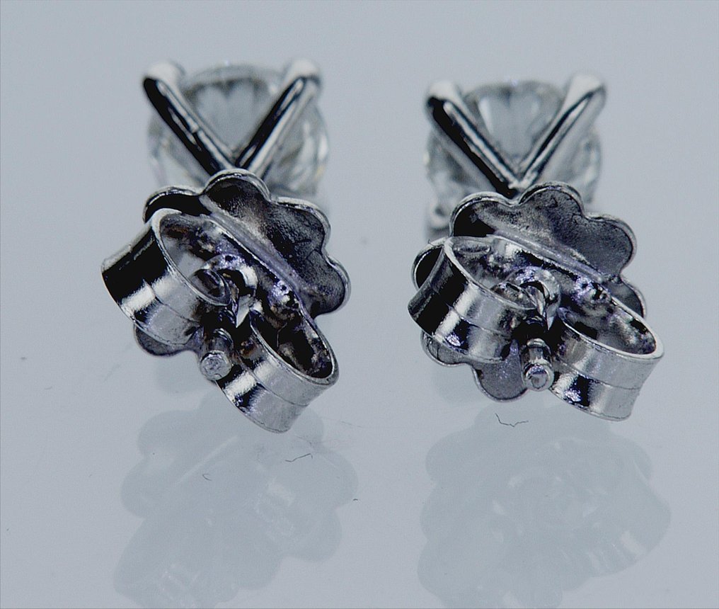 Boucles d'oreilles - 14 carats Or blanc -  1.00ct. tw. Diamant  (Naturelle) #2.2