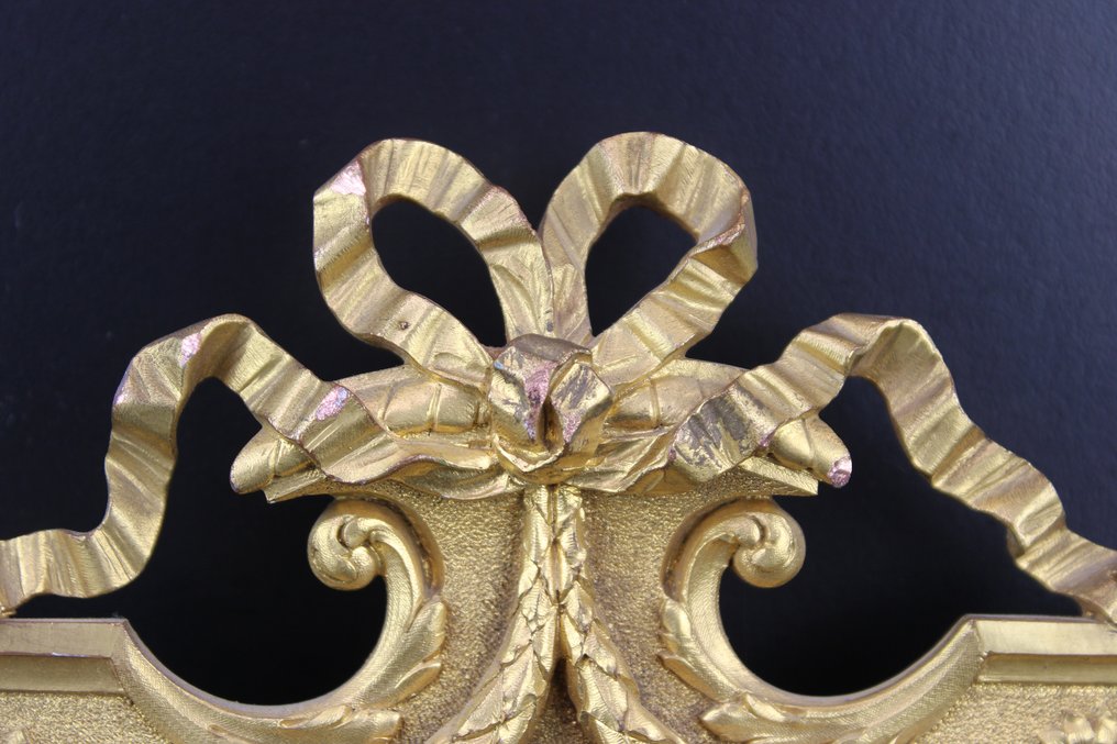 Ornament decorativ - Cadru floral victorian din bronz aurit antic. - Franța #3.1