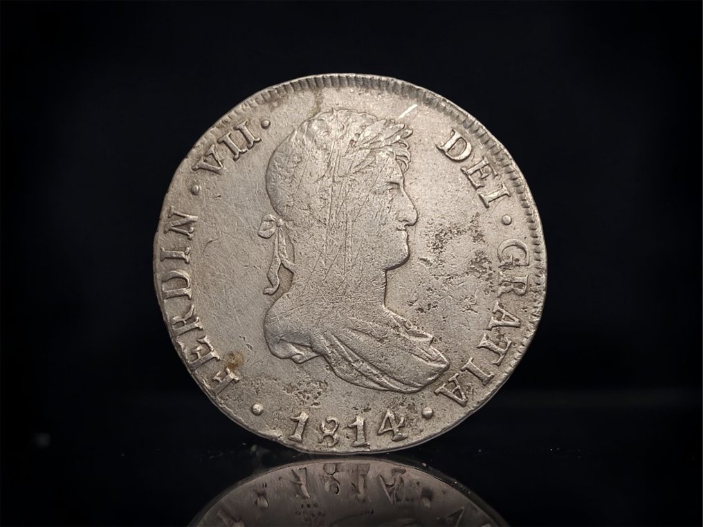 Espanha. Fernando VII (1813-1833). 8 Reales 1814 Lima JP #1.1