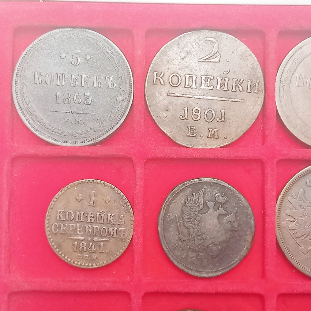 俄國. 19 meist  verschiedene Küpfermünzen ca 1800-1870 #2.1