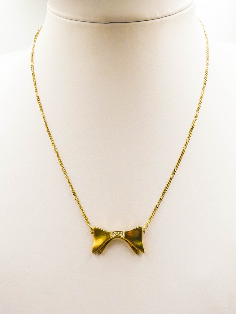 Κολιέ τσόκερ - 18 καράτια Κίτρινο χρυσό Διαμάντι (Φυσικό)  #1.0