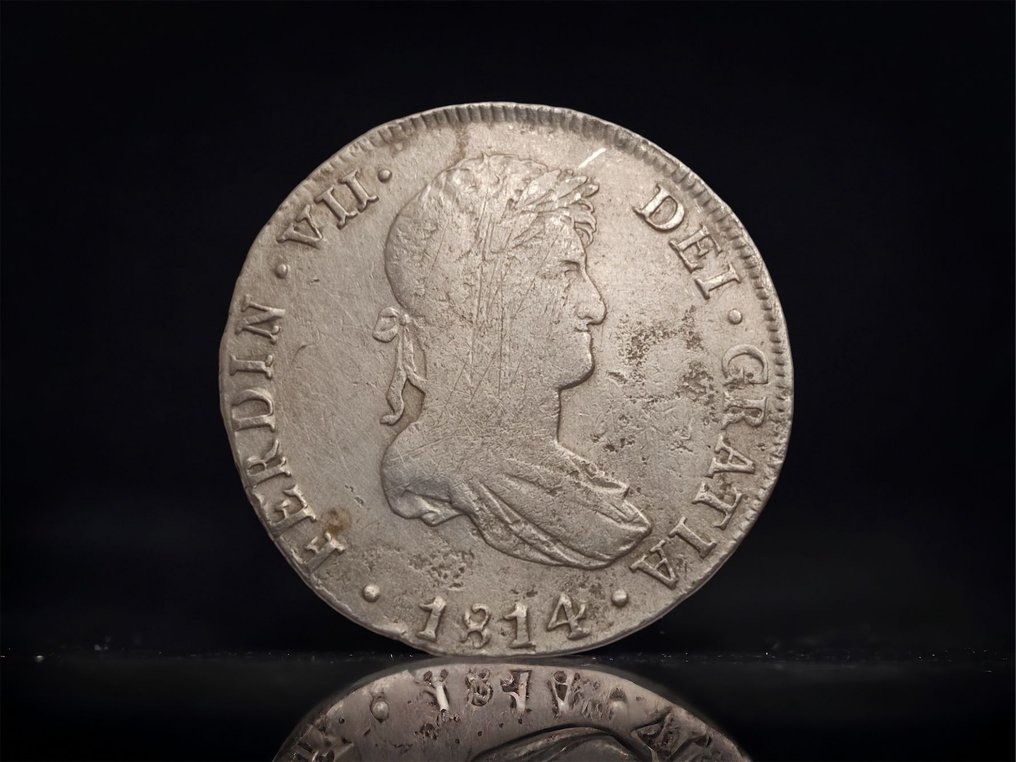 Espagne. Fernando VII (1813-1833). 8 Reales 1814 Lima JP #2.2