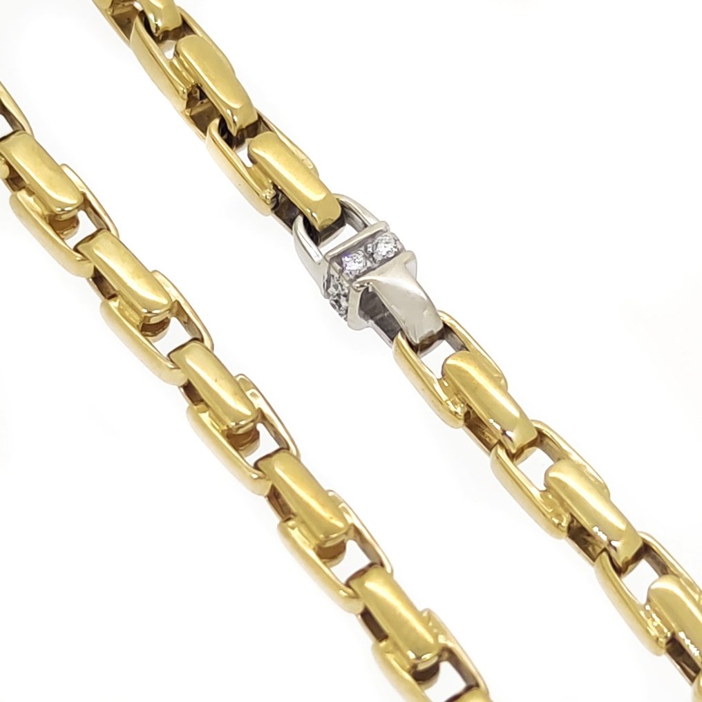 Armband - 18 kt Gult guld, Vittguld -  0.12 tw. Diamant  (Natural)  #1.1