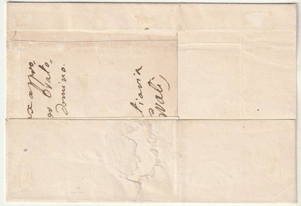 nápolyi tartományok  - 1862. március 31. 5 gr. Kandalló piros Sass 21 pár porkabáton az Ostuni x Roma f.ED, Ray Ex Coll. #2.1