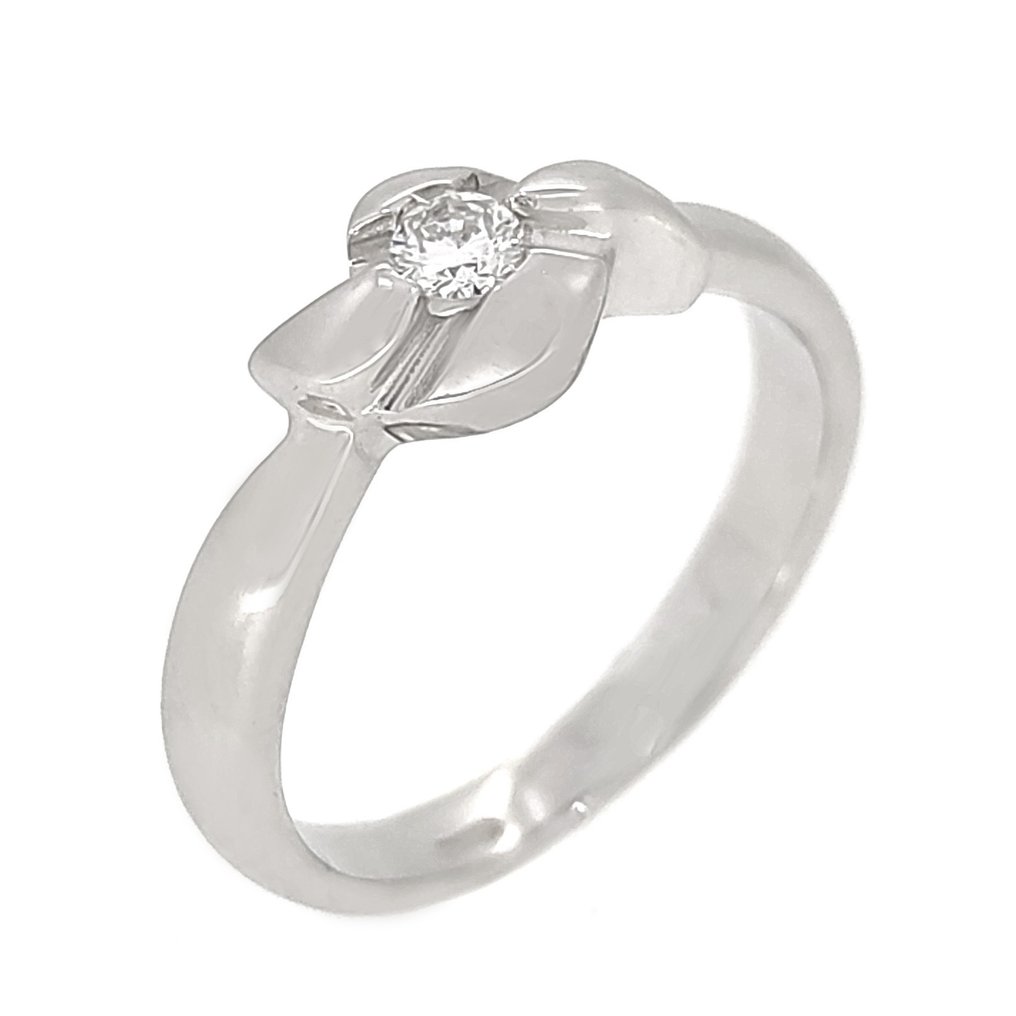 Ring - 18 karat Hvitt gull -  0.10 tw. Diamant  #1.1