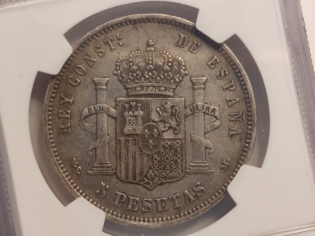 Spanien. Alfonso XII (1874-1885). 5 Pesetas 1882/1 *18 *82/1 MSM ESCASA XF45 #3.1