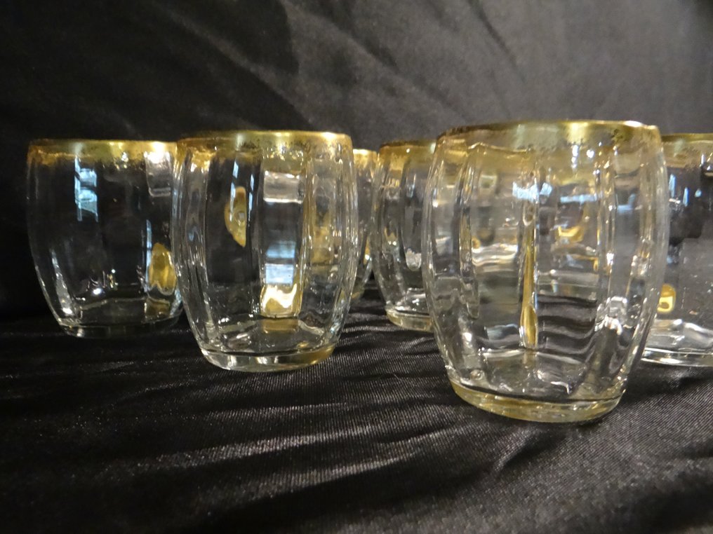 Daum - Drinking glass (6) - Crystal, Gold #3.1