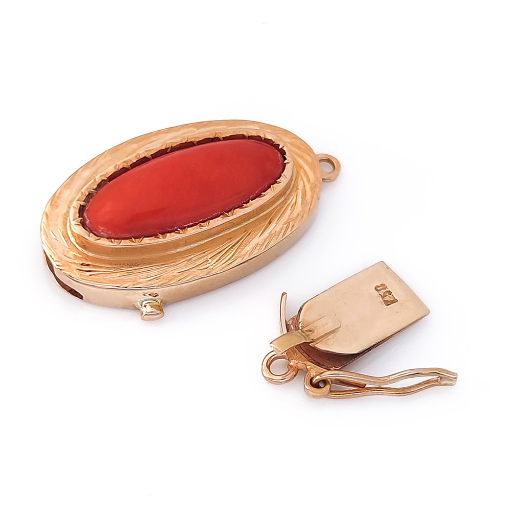 Necklace clasp - 18 kt. Yellow gold Coral #2.1