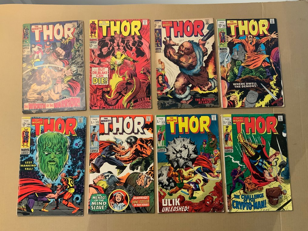 Thor (1962 Series) # 152, 153, 159, 163, 164, 172, 173, 174, 178, 183 & 186 - Silver/Bronze Age Gems! Origin of HIM (Adam Warlock)! - 11 Comic - Prima edizione - 1969/1971 #2.1