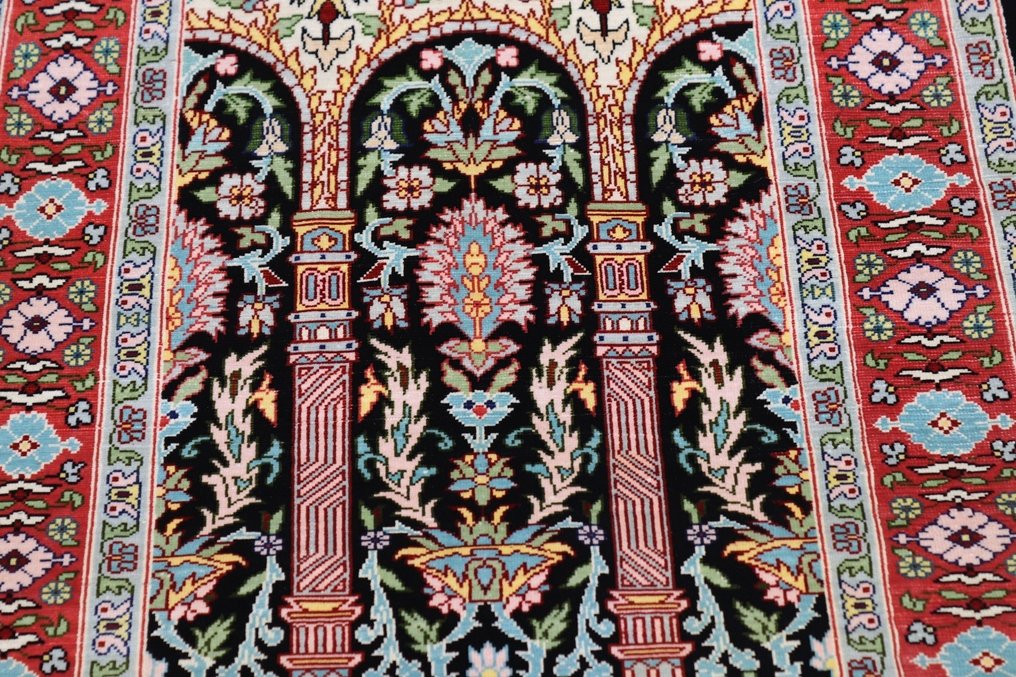 Silk Hereke Signed Carpet with Mehrab Design - Lux pur ~1 milioane. Noduri/m² - Carpetă - 75 cm - 52 cm #2.1