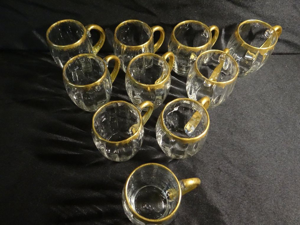 Daum - Drinking glass (6) - Crystal, Gold #3.2