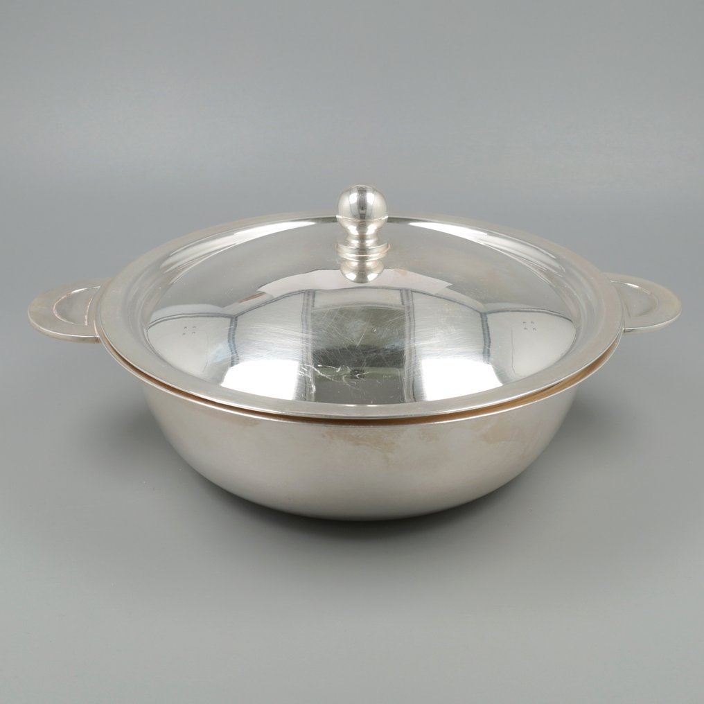 Christofle Terrine / dekschaal modern - 有盖的陶瓷大盘 - 镀银 #2.1