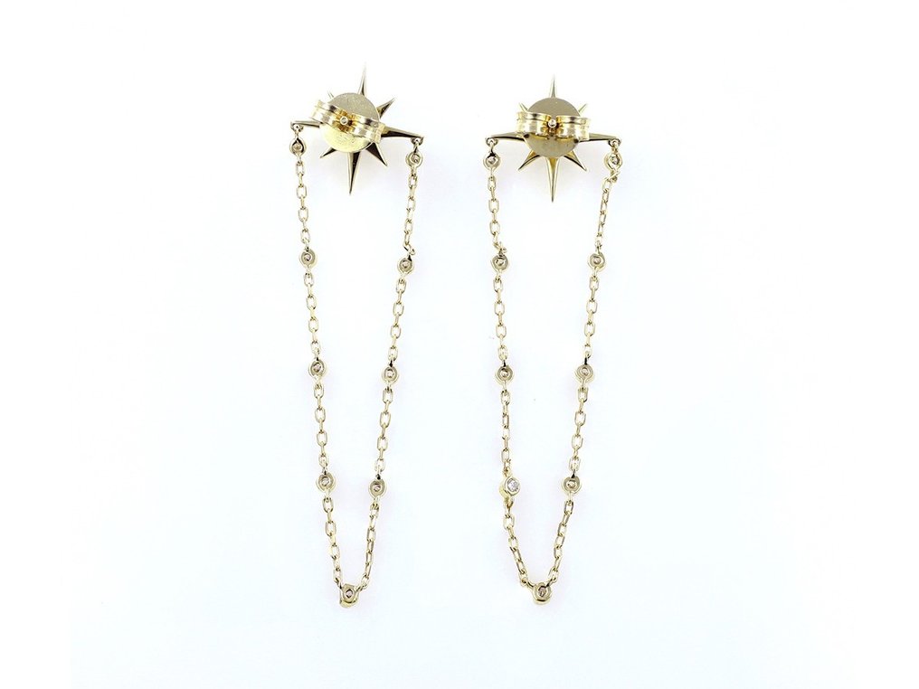 Earrings - 18 kt. Yellow gold -  0.22 tw. Diamond  (Natural) #2.1