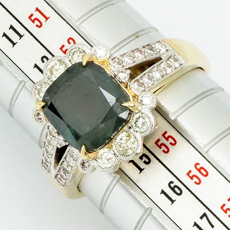(ALGT Certified) - (Diamond) 3.01 Cts (Diammond) 0.50 Cts 32 Pcs - Ring - 14 kt Gelbgold, Weißgold #2.1
