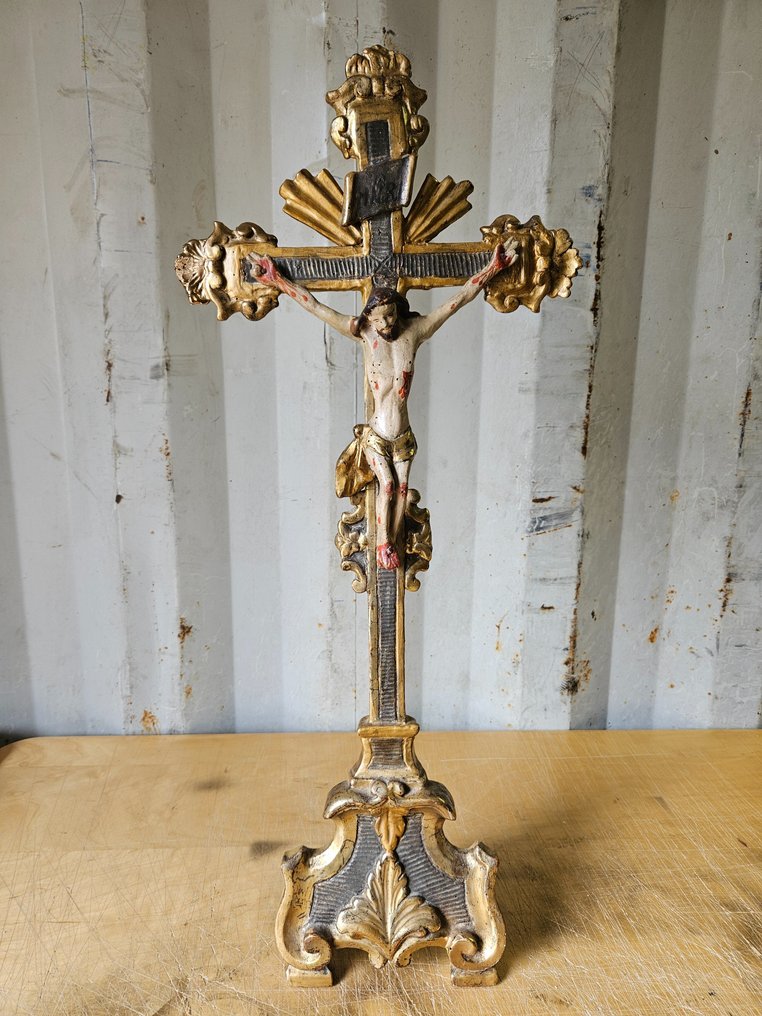 毕德麦雅时期 (十字架状)耶稣受难像 - 木 - 1800-1850  #1.1