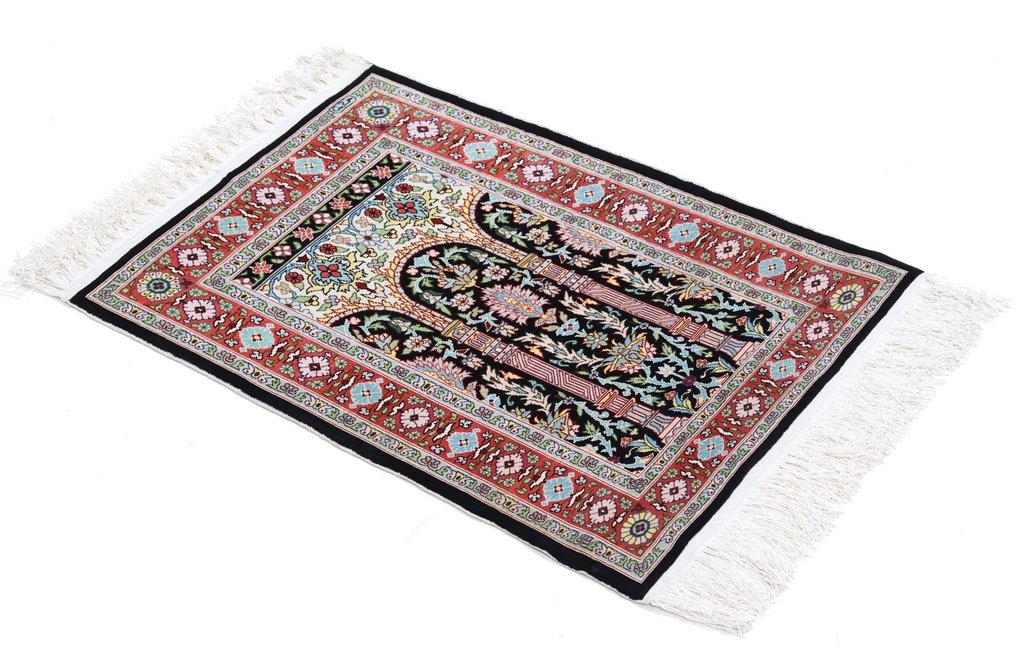 Silk Hereke Signed Carpet with Mehrab Design - Lux pur ~1 milioane. Noduri/m² - Carpetă - 75 cm - 52 cm #1.3
