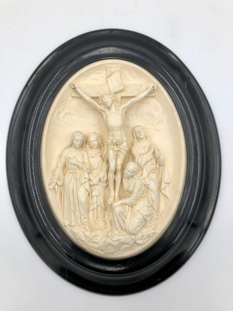 E. Courtépée - Escultura, Christ sur la croix - 40 cm - Madera, Sepiolita #1.1