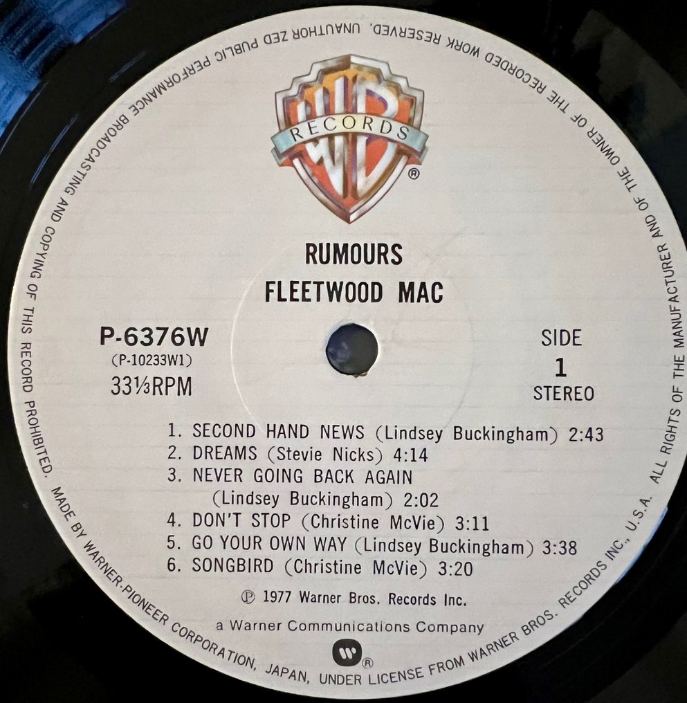 Fleetwood Mac - Rumours - 1 x JAPAN PRESS - Disco de vinil - Prensagem Japonesa. - 1980 #2.1
