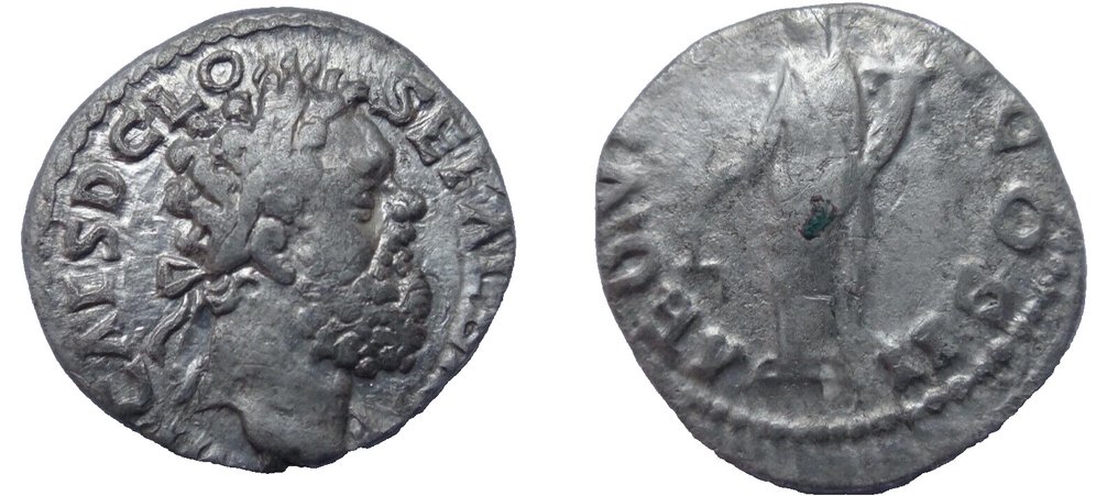 Roman Empire. ATTRACTIVE CLODIUS ALBINUS (195-197) Lugdunum. Denarius #3.1