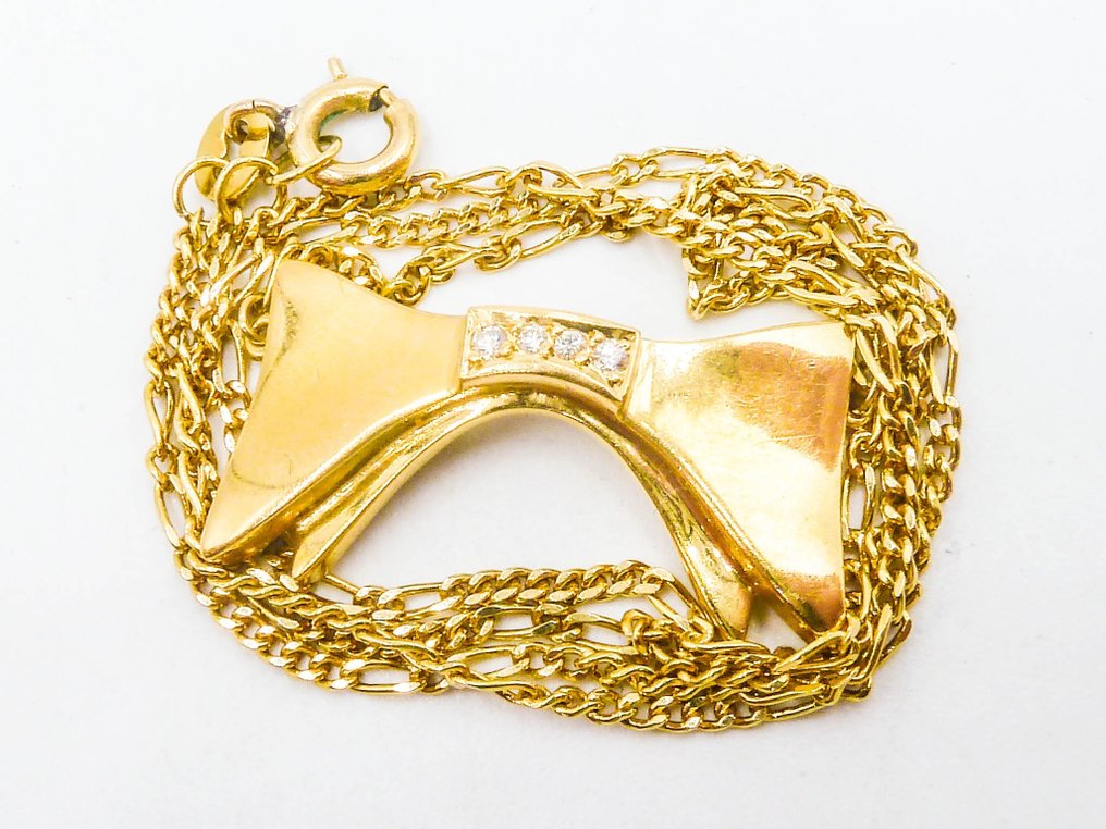 Κολιέ τσόκερ - 18 καράτια Κίτρινο χρυσό Διαμάντι (Φυσικό)  #2.1