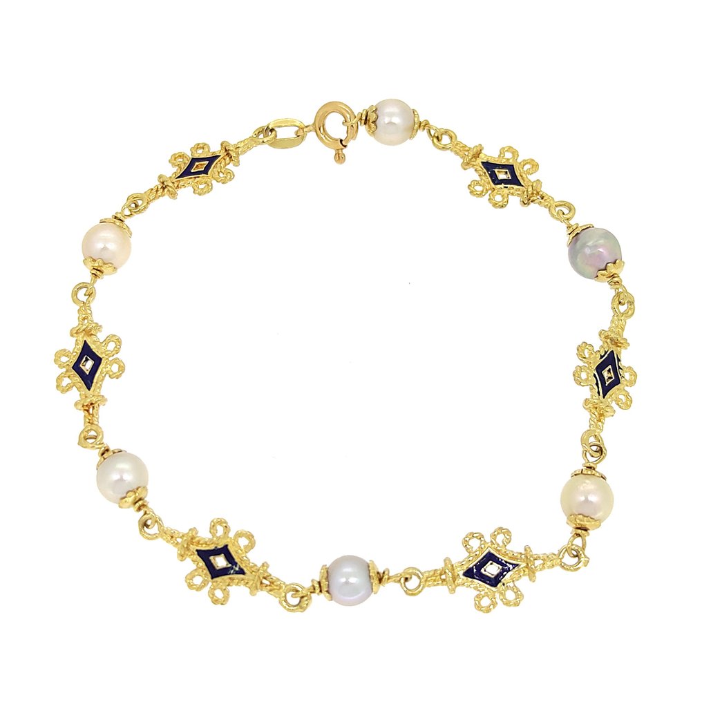 Armband - 18 kt Gelbgold Perle #1.1