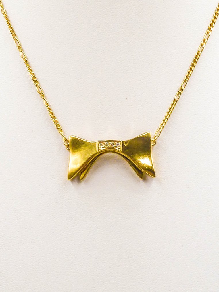 Κολιέ τσόκερ - 18 καράτια Κίτρινο χρυσό Διαμάντι (Φυσικό)  #1.0